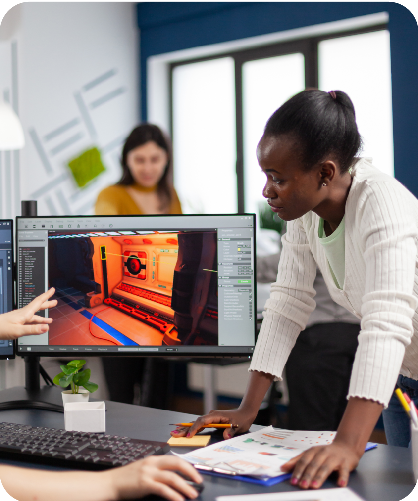 Designers working on graphic design